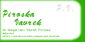 piroska vavrek business card